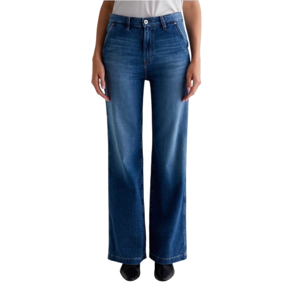 AG Adriano Goldschmied Evangelie Wide Leg Carpenter Jean Provence Blue Size 25